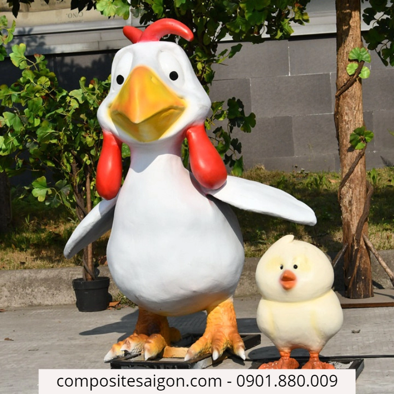 mo hinh bang nhua composite cao cap26 1 3689 - Mô hình đàn gà composite frp cao 1500mm và 600mm